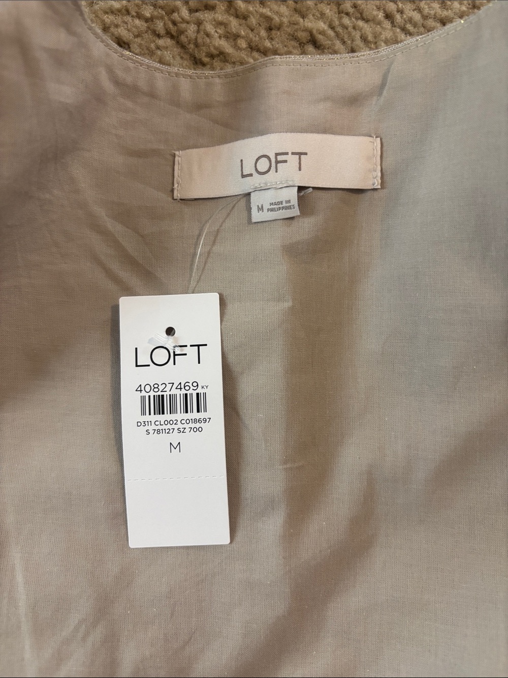 LOFT Shimmer Linen Cotton Wrap Tank Size M NWT - Picture 8 of 8